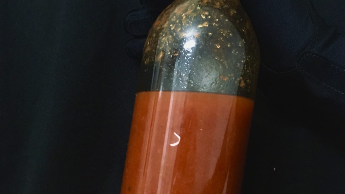 bottle of fermented hot sauce